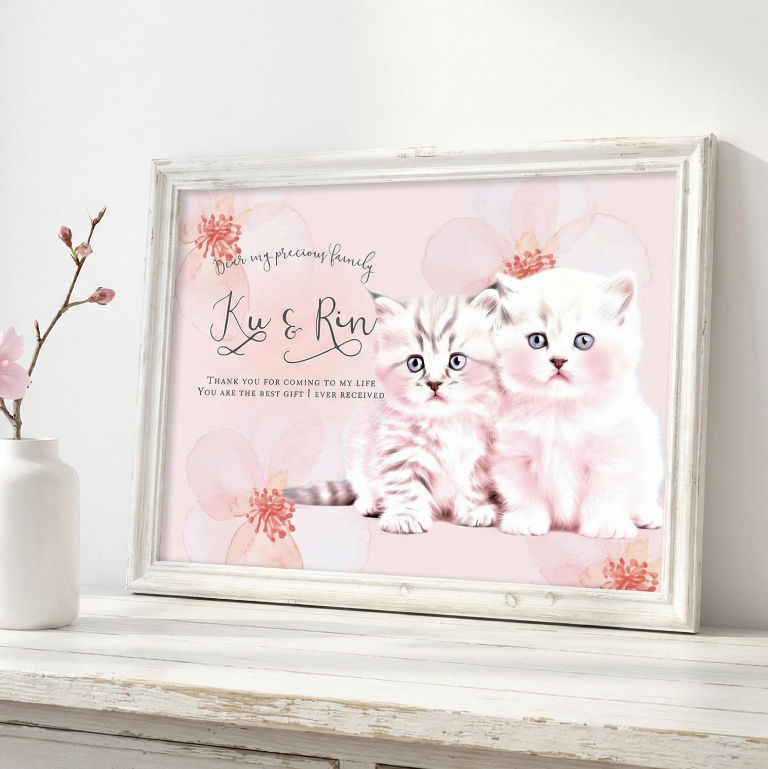 〜桜〜うちの子インテリアアートポスター★データ版プレゼント付き★ペット犬猫