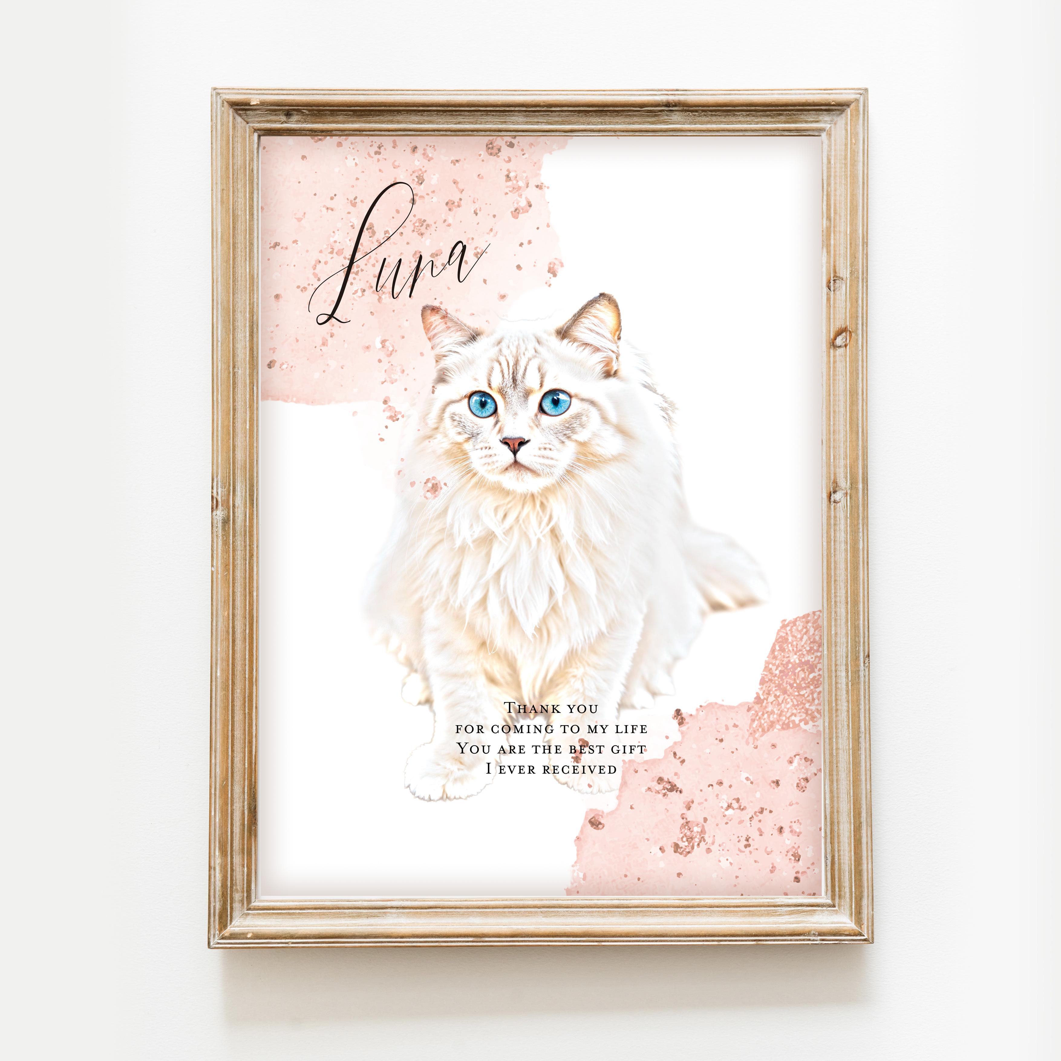 うちの子メモリアルキャンバスボード ポスター ペット 似顔絵 イラスト