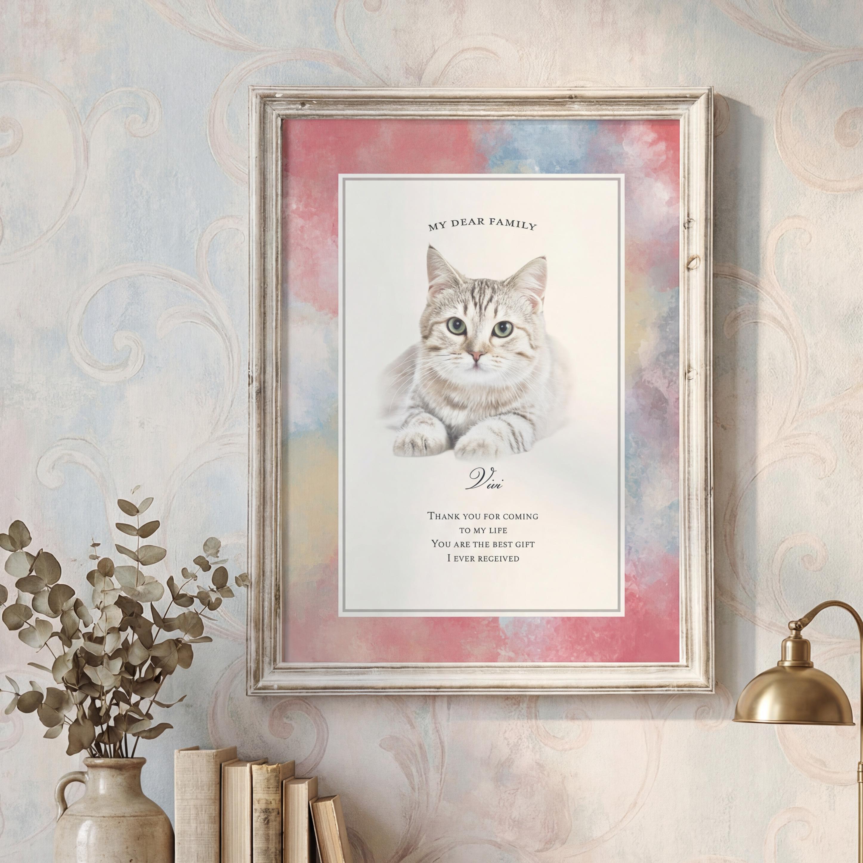 うちの子水彩マーブルインテリアアートポスター★データ版プレゼント付き★犬猫